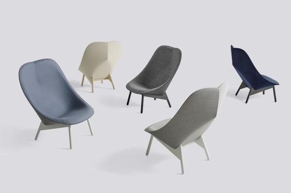 Leisure Style Uchiwa Fiberglass Lounge Chair For Living Room With Wooden Base