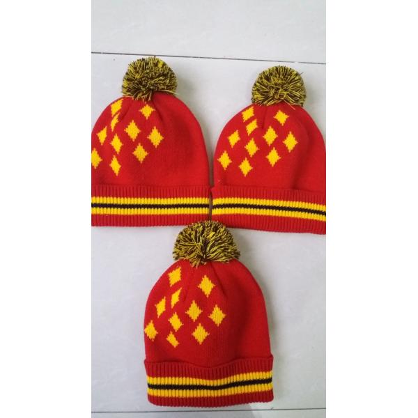 Cool Unisex Winter Knit Pom Pom Beanie 100% Acrylic / Wool Fabric Available