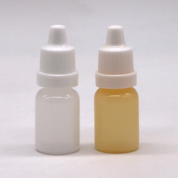 Botella de goteo de líquido para ojos blancos vacíos comprimibles de plástico LDPE con tapas a prueba de alteraciones 10 ml