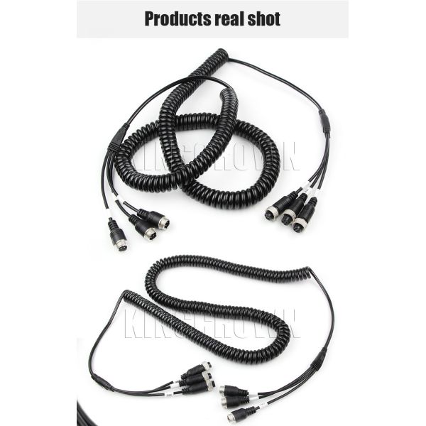 Car Camera Accessories - Flexible Coiled Cable for Vehicle Camera Systems with HD Signal Transmission