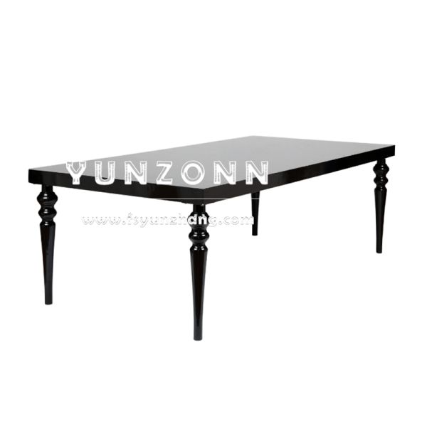 Luxury MDF 12-Seater Gold Metal Rectangle Banquet Dining Table for Hotels Elegant Center Table