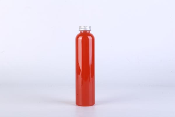 Empty Clear Plastic Bottles , Disposable Clear Pet Plastic Juice Bottle With Screw Cap