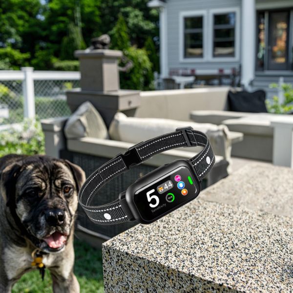2025 New Smart Anti-Bark Dog Collar Multifunctional Automatic Pet Training Electric Shock Plastic Eco-friendly Screen Bark