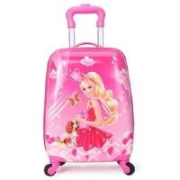 Maleta rodante de viaje rosa para niños, impermeable, polivalente