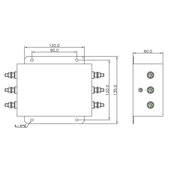 Сила DC 2250VDC конвертера фильтра EMI 50A высокой эффективности трехфазная