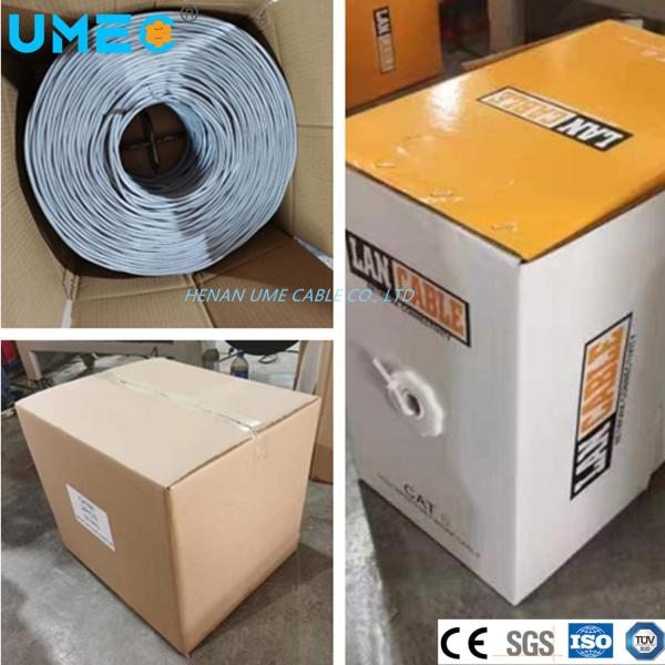 305m por rolo CAT6 Indoor Outdoor UTP 23AWG 24AWG Cordão de Internet com OEM aceito