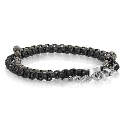 Men's 316L Stainless Steel Bracelet With Stone Beads Metal Ball Pattern For Gift Jewelry