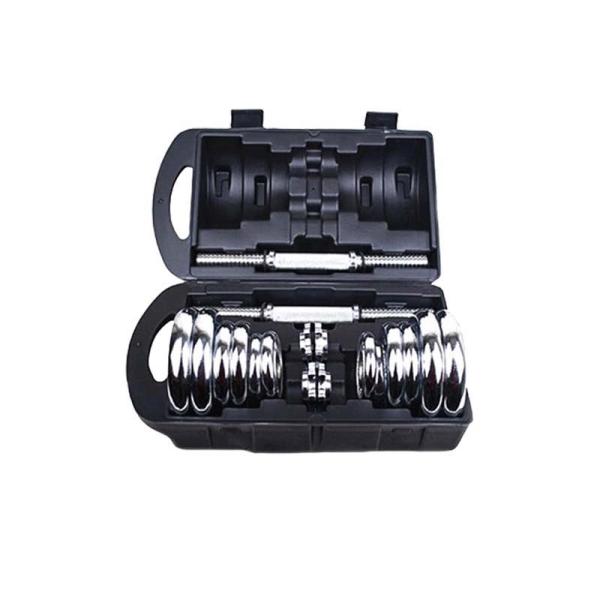Crossfit Cast Iron Dumbbell Set 20kg Chromed Barbell Professional Adjustable