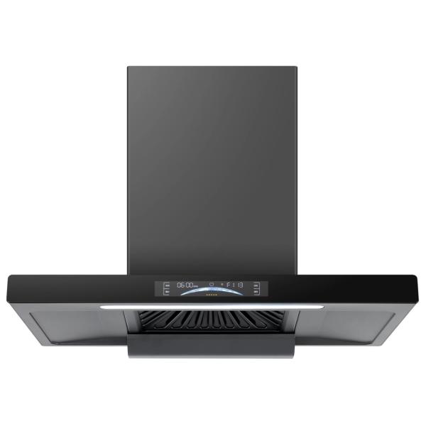 Low Noise Stainless Steel T Shape Chimney Hood 200W Electric Range Hood Touch Switch