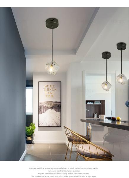 Modern Led Pendant Lamp Living Dining Room Bedroom Decoration Glass Stone Pendant Light(WH-GP-80)
