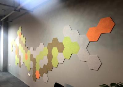 Sound Absorption Multicolored  Soundproofing Hexagons Recycled