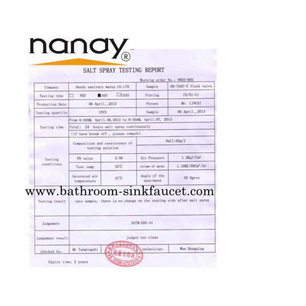 0.6µm Chrome Single Hole Bathroom Sink Faucet With Testing report