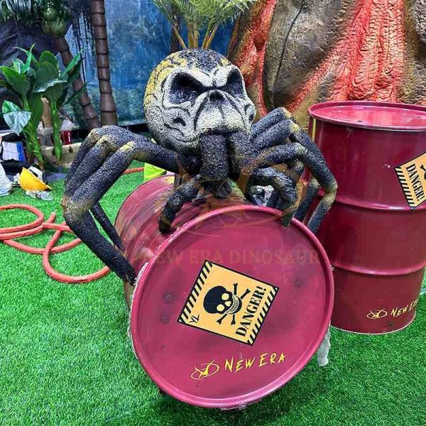 Haunted House Animatronic Props Spider Oil Barrel
