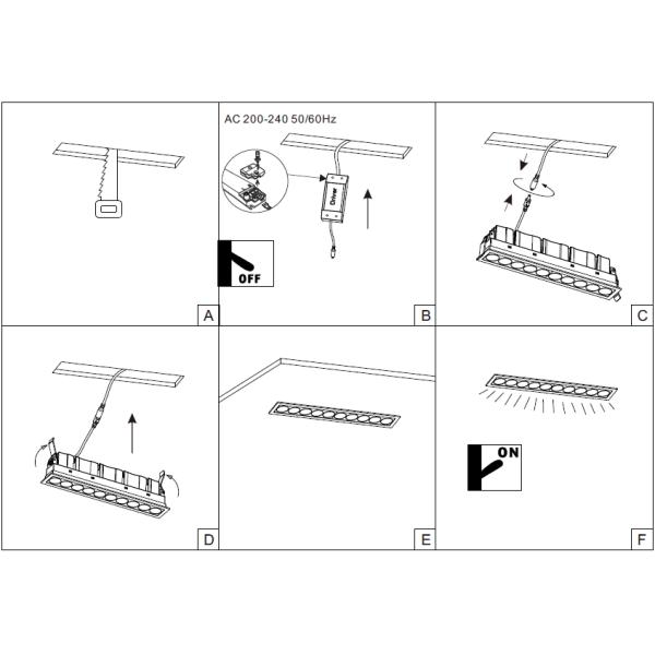 Long Square 21w 2700K Warm White LED Recessed Downlight 700mA Excellent Performance