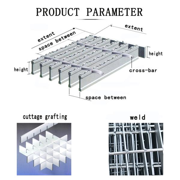 Hot dipped galvanized Steel serrated and smooth Grating