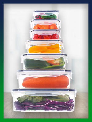 Hard Plastic Food Storage Containers With Lids Airtight-85 OZ To Sauces Box, Stackable Kitchen Bowls Set Meal Prep