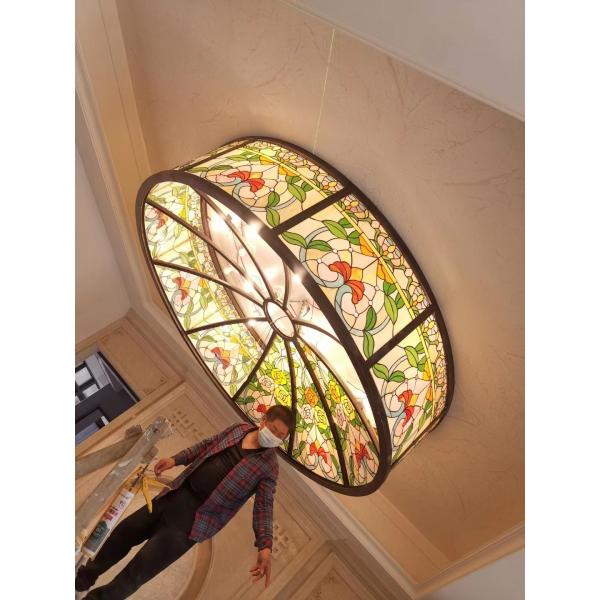 окно искусства цветного стекла церков 8mm архитектурноакустическое обшивает панелями декоративную стеклянную изготовленную на заказ картину