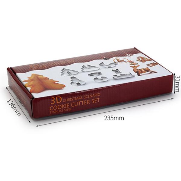 DIY Stainless Steel Christmas Series Cookie Cutter 3D Biscuit Mold  Set