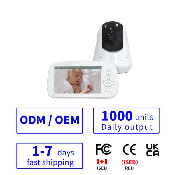 5 Inch HD Baby Monitor with 360° Pan-Tilt Camera & Night Vision