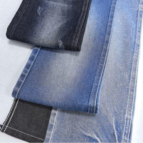 98% Cotton 2% Spandex Cotton Spandex Denim Fabric 9.7oz Super Dark Blue 66'' 67''