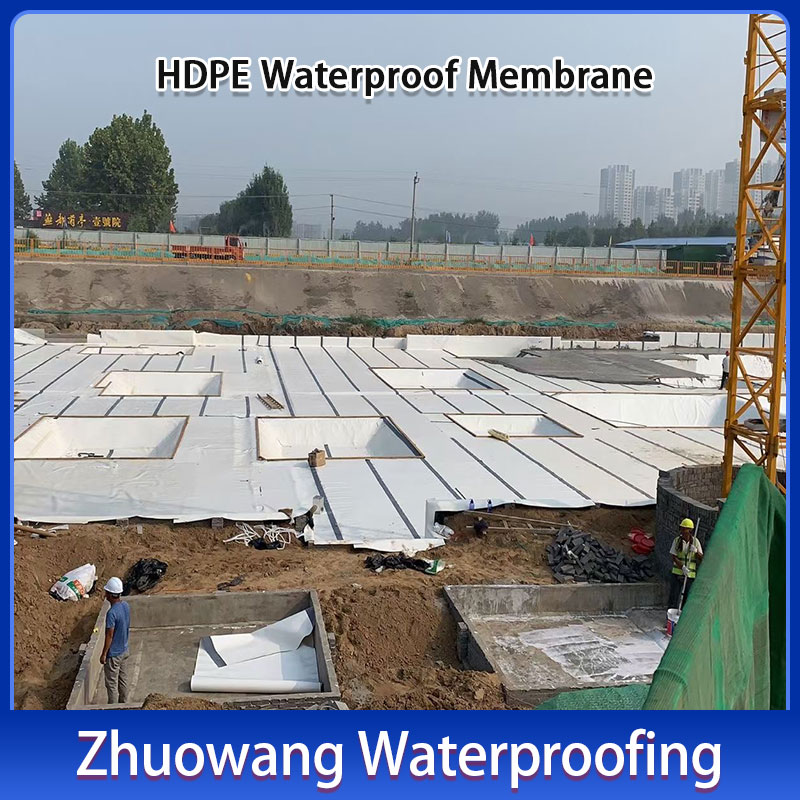 Non Asphalt Based Self Adhesive Hdpe Waterproofing Membrane Skin Type For Trench Bottom Slabs