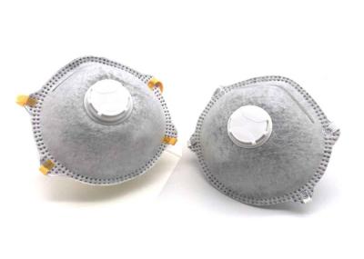 Valve Disposable Pollution Mask , Disposable Carbon Mask Gray Color