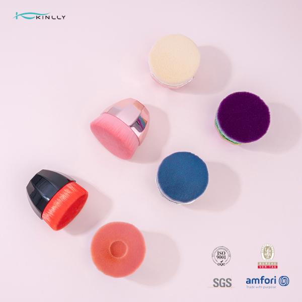 O cabelo sintético Kabuki liso do punho plástico escova a escova do pó de cara de Decagon