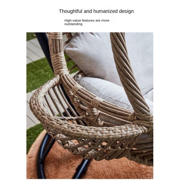 Wholesale Popular Wicker Patio Outdoor Metal Rattan Basket Egg Hanging Chair