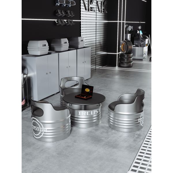 Durable Iron Frame Restaurant Table Chair Sets with Premium PU Leather and Compact Design for Industrial Bar Furniture