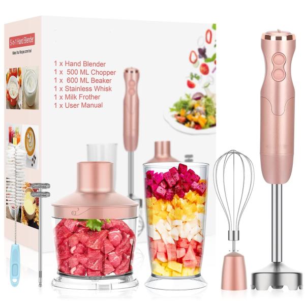 FDA Electric Hand Held Food Blenders 600W 800W Pink Hand Blender