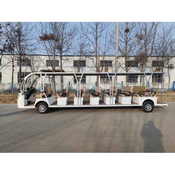 Белый 23-местный электрический туристический автобус 72v 200AH с свинцово-кислотным аккумулятором без двери