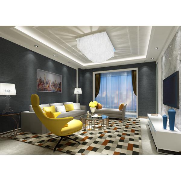 Водоустойчивым съемным сделанная по образцу винилом чернота обоев для живущих комнат