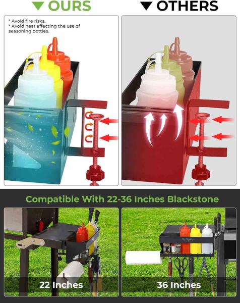 Caddy Griddle, Caddy BBQ para 22 /36 Blackstone Griddle Acessórios, Caddy Grill para Grill Outdoor com porta-toalhas de papel