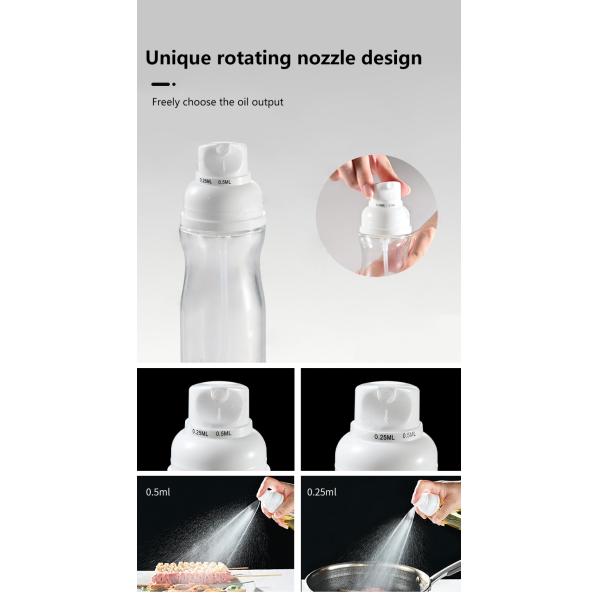 Odorless Cooking Oil Spray Bottle Rotating Nozzle PET 250ml