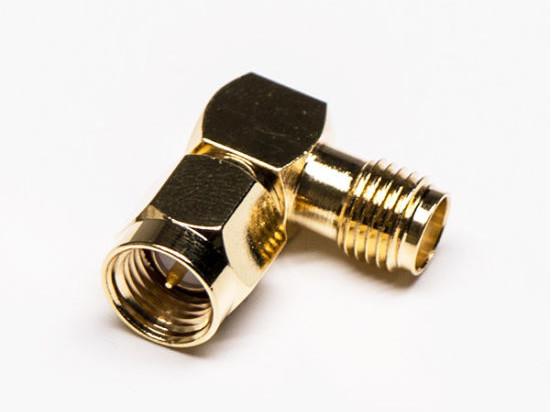 Right Angle Male to Female RF Coaxial Connector , SMA Coaxial Cable Fittings