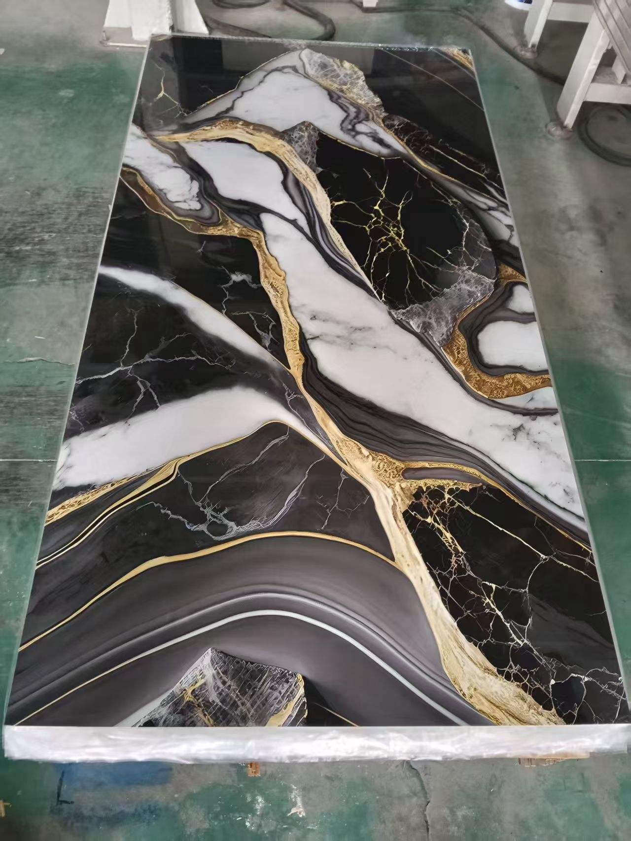 Factory Direct 1220x2440mm Fireproof Faux Marble UV Coated PVC Wall Board Sheet Waterproof Wall Cladding Panel Interior