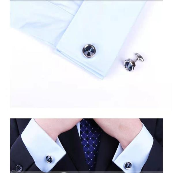 Cat Eye Diamond Men'S Shirt Cufflinks Circular Alloy Material 16mm Size