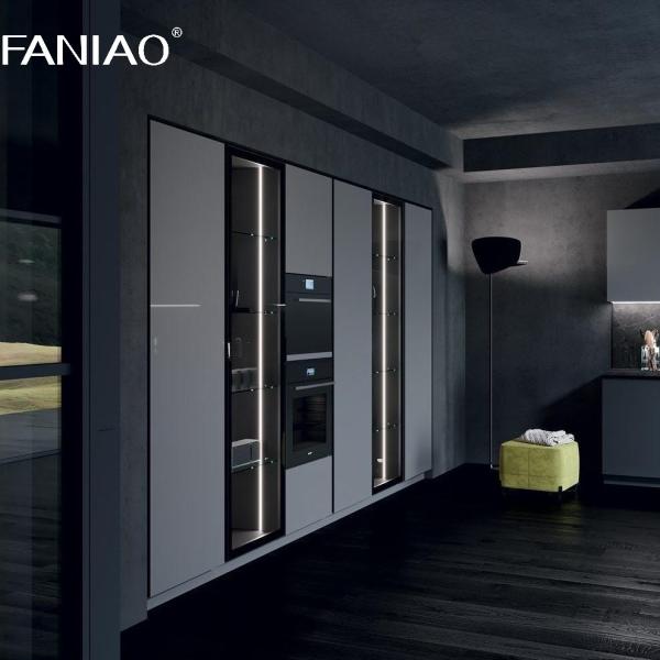 High End Kitchen Cabinet Modern Style Design Kitchen Luxury Island Complete Melamine Kitchen Cabinet