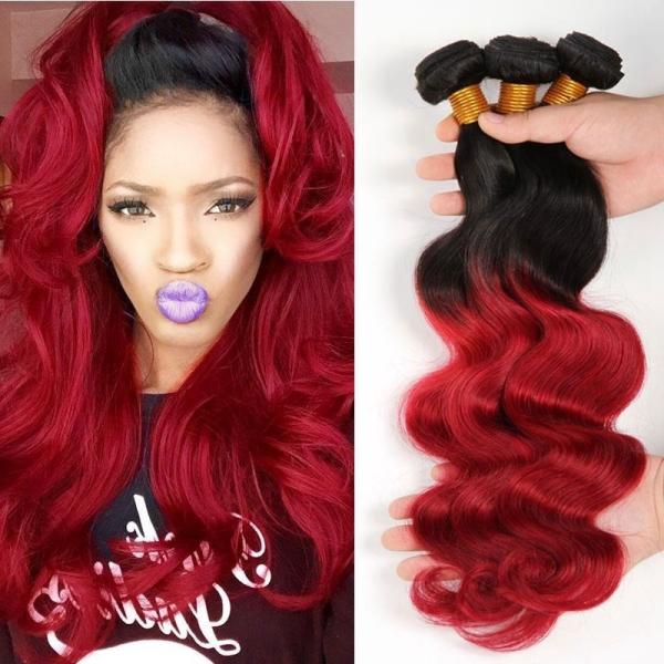 3 Bundles Weave Ombre Real Hair Extensions Remy Hair Last Long Time For Girl