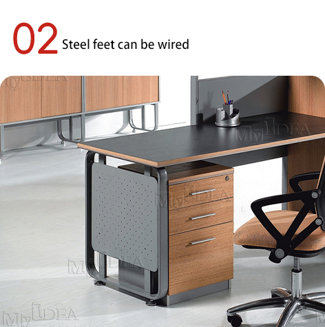 Modern Minimalist Two Person Combination Office Desk with Screen, Card Holder Partition, Multi Person Combination Staff Desk