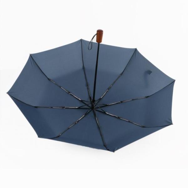 High End Auto Open Close Umbrella With Straight Wooden Handle 94cm Open Diameter