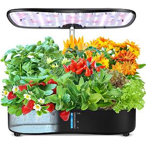 24W Hydroponics Small Garden Herbs Growing System 12 pods Leaf Green Plants Smart Garden Seedling 3.8L