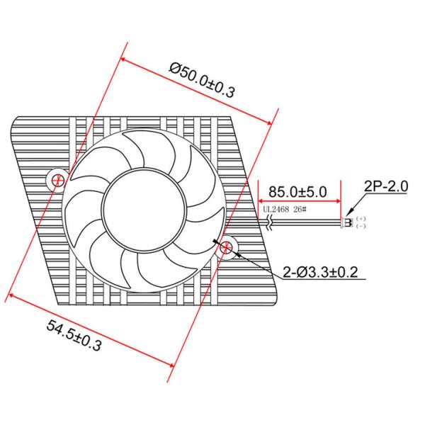 Sturdy Lightweight 12V CPU Fan , VC-AL5007 Moistureproof Computer DC Fan
