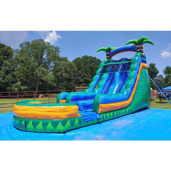50ft Large Inflatable Slip And Slide Into Pool Commercial Inflatable Waterslide Rental