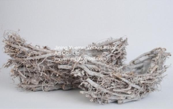 new design home dicorative wicker flower basket willow garden basket plant plastic lining