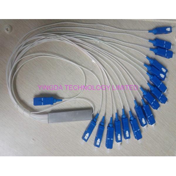  0.9mm Steel Tube Fiber Optic PLC Splitter 1X16 G657A1 1.5m 0.9mm With SC UPC Connector