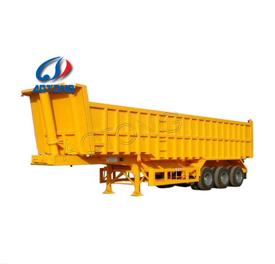 Semiremolque trasero de carga pesada de 3 ejes para el transporte de carbón de roca de arena y piedra