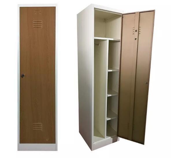 Household Locking Simple Design Bedroom 1 Single Door Steel Locker Wardrobe Design