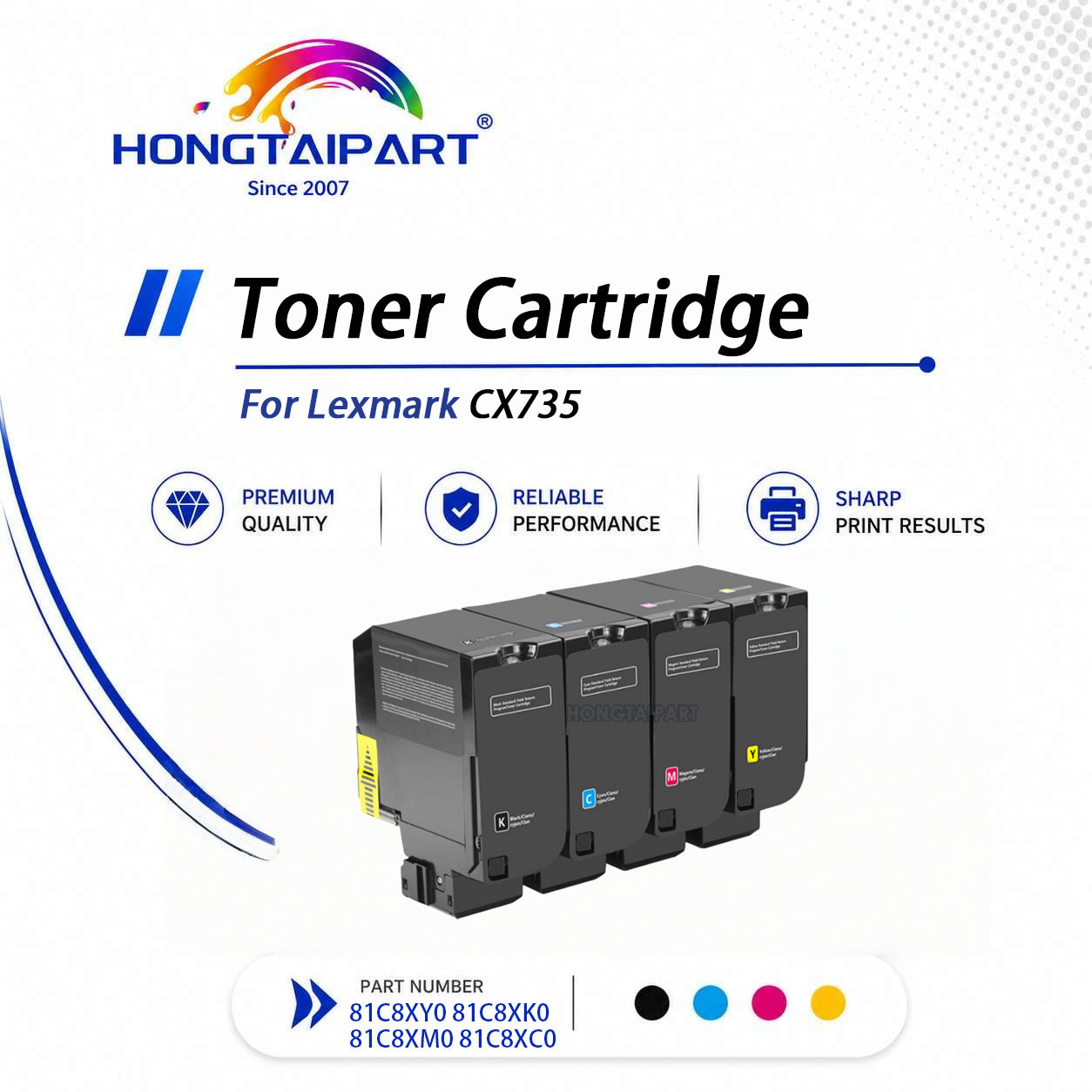 Lexmark CX735 Replacement Toner Cartridges 81C8XY0 81C8XK0 81C8XM0 81C8XC0