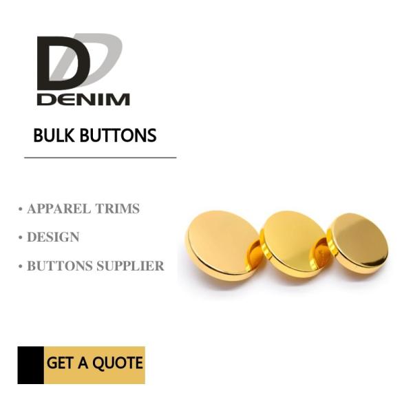 Decorative High Grade Blazer Coat Buttons , Gold Color Bulk Metal Skirt Buttons